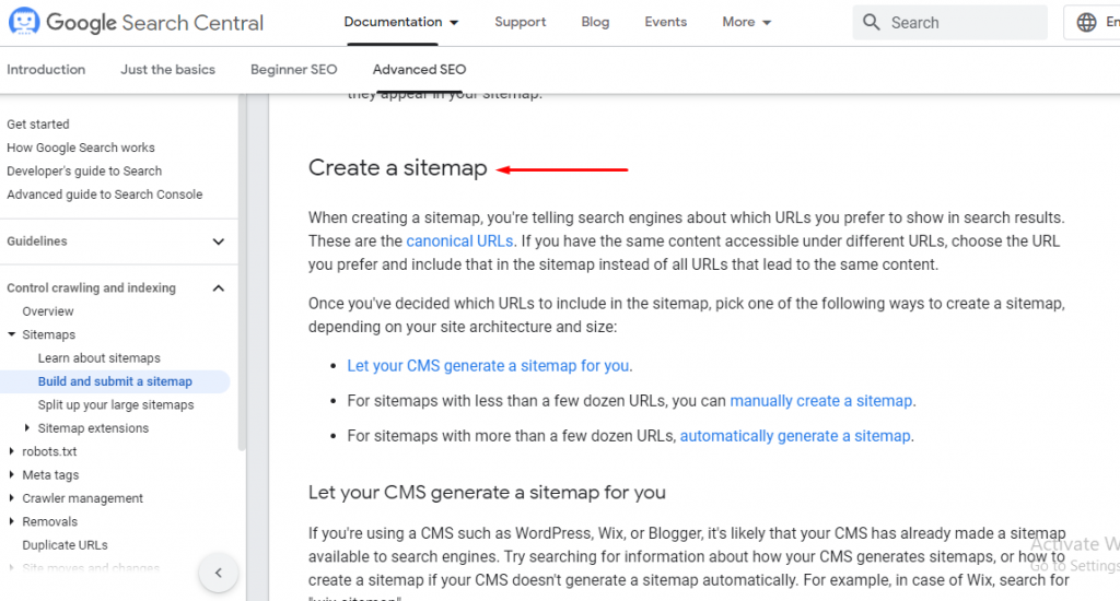 Google-Search-Central-Create-a-sitemap