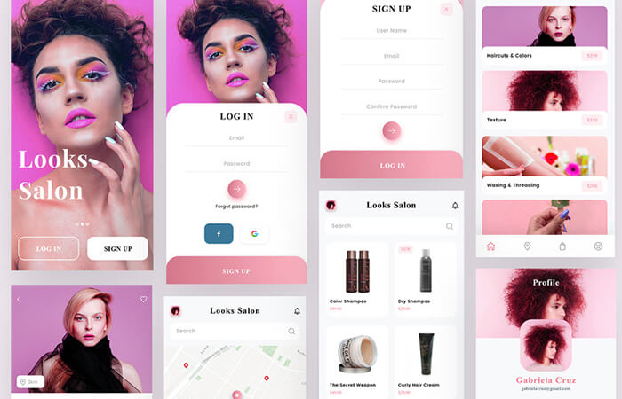 Mockups-of-a-beauty-app