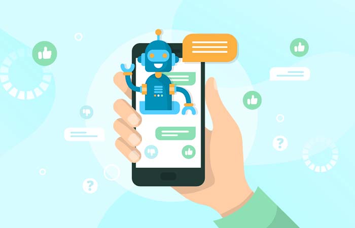 A-chatbot-popping-out-of-a-mobile-screen-saas-product-ideas